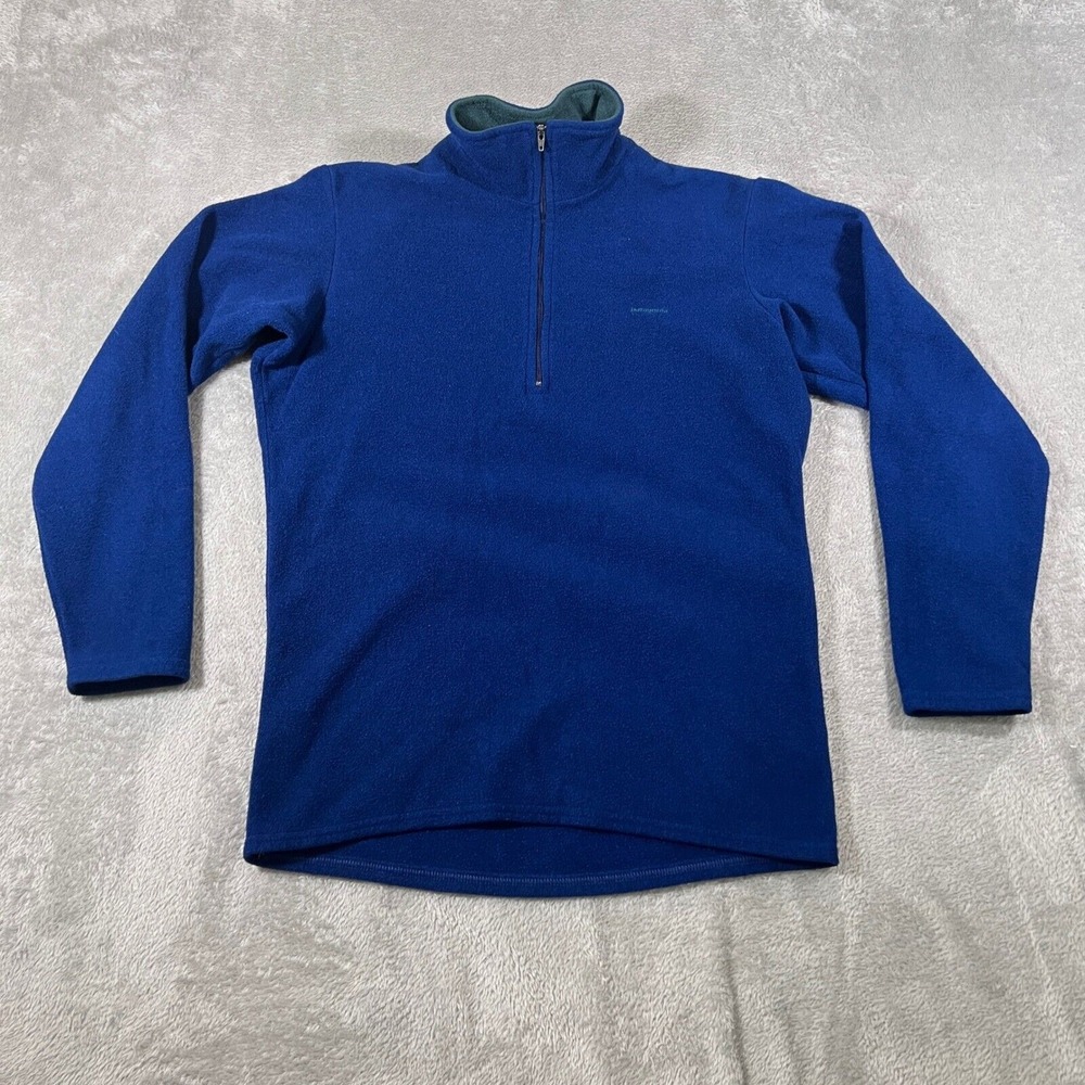 Vintage Patagonia Capilene Fleece Pullover Mens Small Blue 1/4 Zip